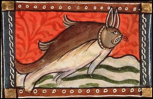 Een zeehaasje uit een middeleeuws manuscript